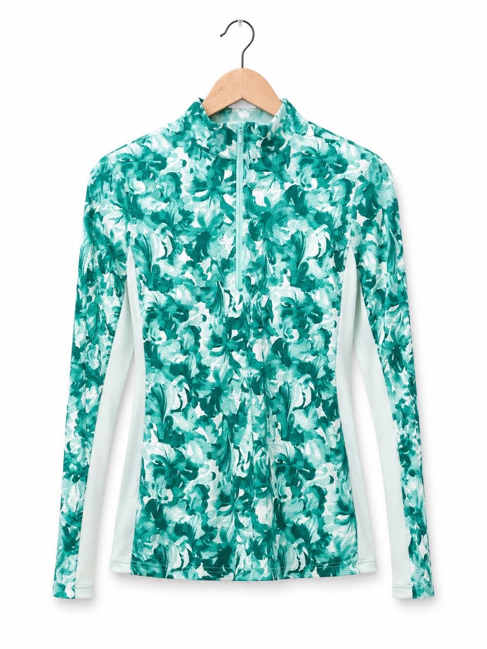 Tommy Bahama Tropical Green Print Exercise Top Sz XS Athleisure Workout Gym - Picture 1 of 4